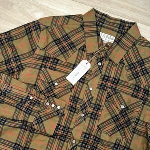 Tecovas Shirt Mens Medium Plaid Western Pearl Snap Flannel Long Sleeve New